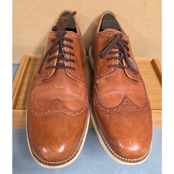 Cole Haan Grand OS Mens Size 10 1/2M Wing Tip Shoes C20778 Brown main image 4